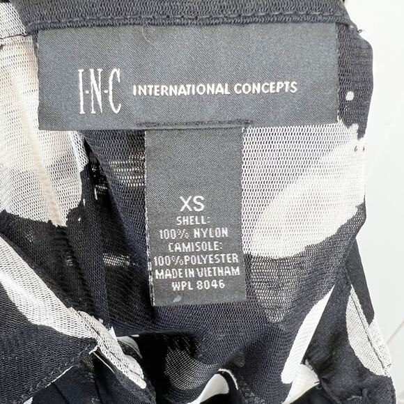 INC International Concepts Sheer Polka Dot Button Blouse Size XS - Picture 7 of 8